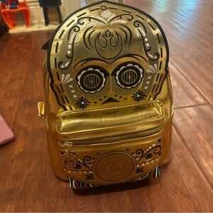 Loungefly Gold Star Wars Kids Backpack